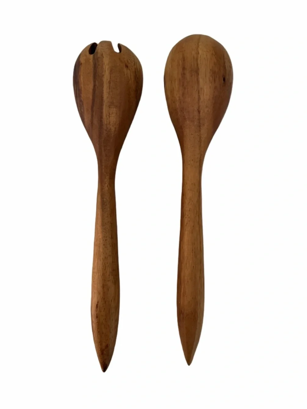 Wooden Salad Servers Set – Natural Wood Serving Spoon & Fork